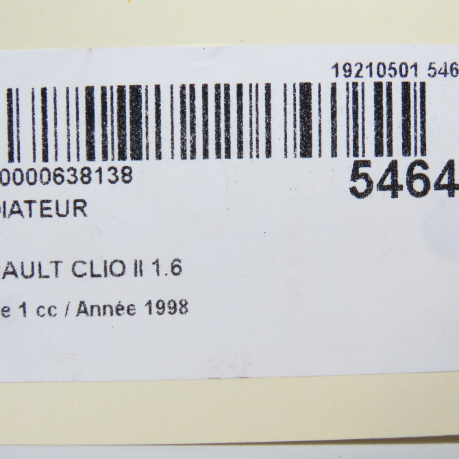 Radiateur occasion RENAULT CLIO II Phase 1 03-1998->06-2001 1.6 7700417175 4