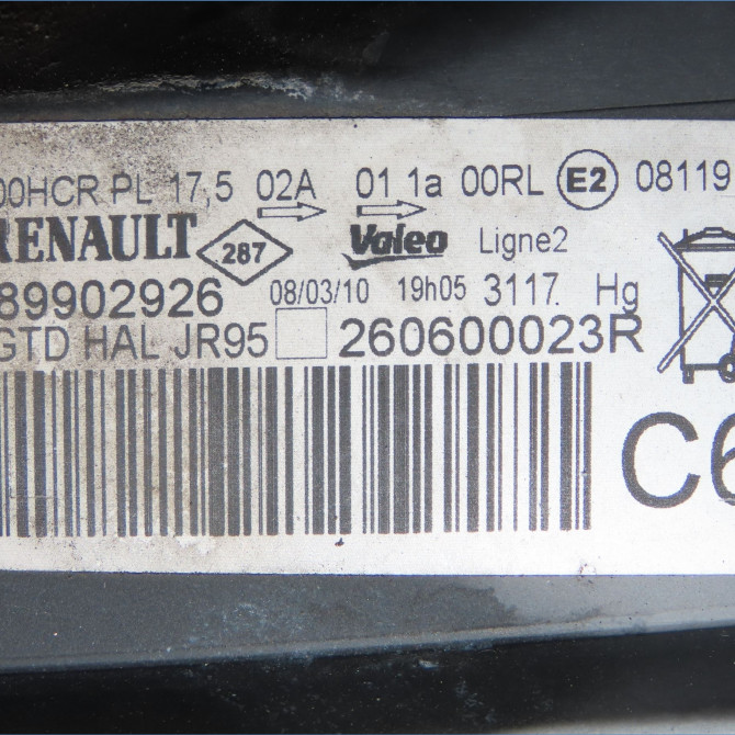Phare gauche occasion RENAULT SCENIC III Phase 1 04-2009->11-2011 1.5 DCI 105ch 260606760R 4