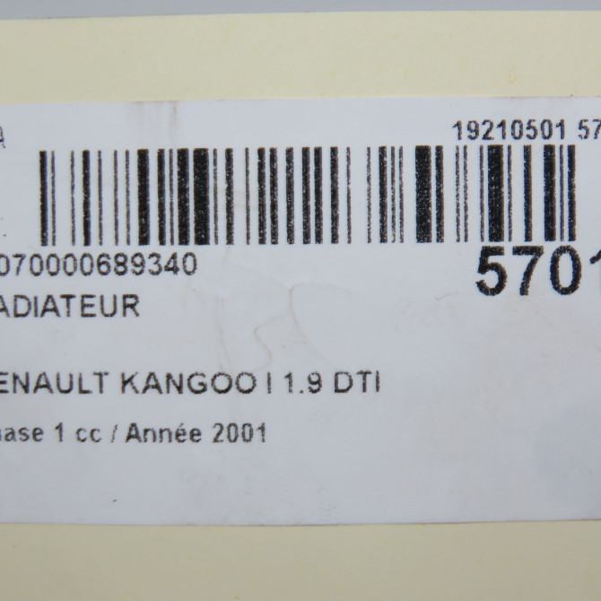 Radiateur occasion RENAULT KANGOO I Phase 1 09-1997->06-2003 1.9 DTI 8v 80ch 7700417175 4