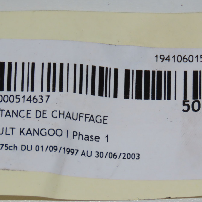 Resistance de chauffage occasion RENAULT KANGOO I Phase 1 09-1997->06-2003 1.4i 8v 75ch 7701050890 4