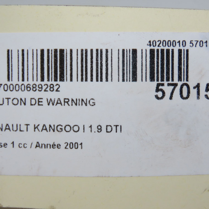 Bouton de warning occasion RENAULT KANGOO I Phase 1 09-1997->06-2003 1.9 DTI 8v 80ch 252900266R 6