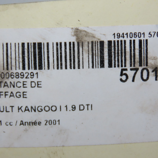 Resistance de chauffage occasion RENAULT KANGOO I Phase 1 09-1997->06-2003 1.9 DTI 8v 80ch 7701050890 8