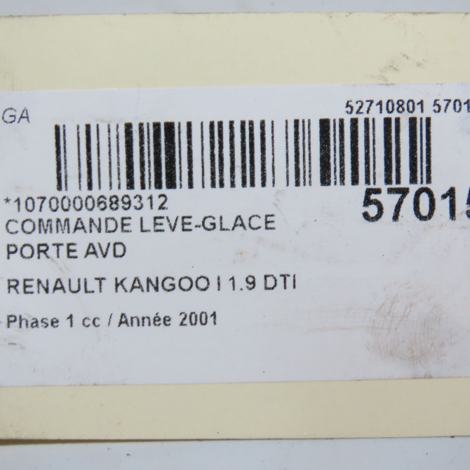 Commande lève-glace porte avant droite occasion RENAULT KANGOO I Phase 1 09-1997->06-2003 1.9 DTI 8v 80ch 8200090316 6
