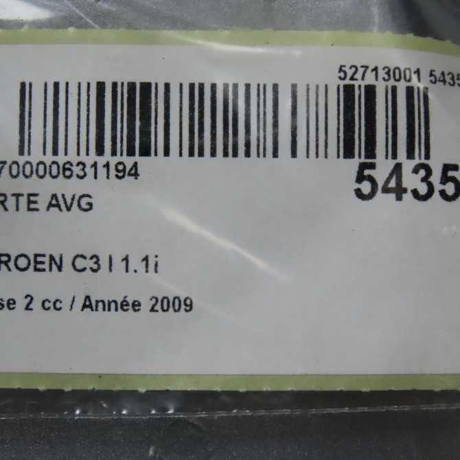 Porte avant gauche occasion CITROEN C3 I Phase 2 10-2005->12-2010 1.1i 9002Y4 4