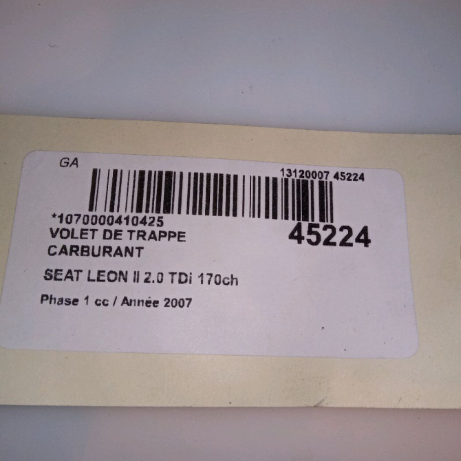 Volet de trappe carburant occasion SEAT LEON II Phase 1 09-2005->05-2009 2.0 TDi 170ch 1P0809905BGRU 4