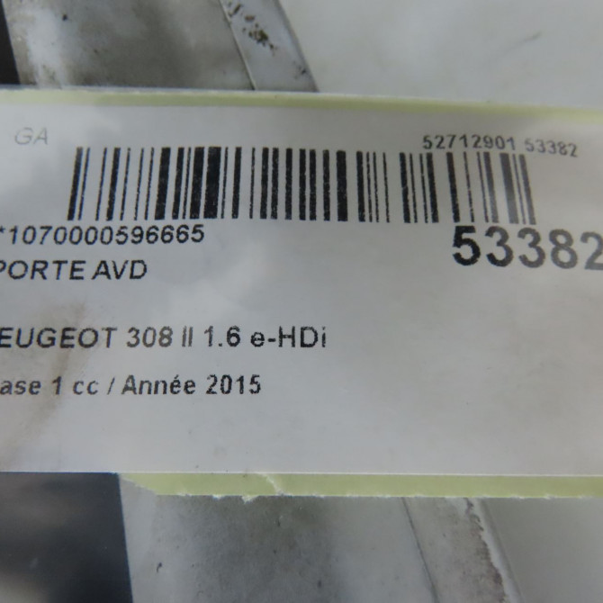 Porte avant droite occasion PEUGEOT 308 II 308 II Phase 1 2013-06-01->2017-08-31 1.6 e-HDi 115ch 1610102180 4