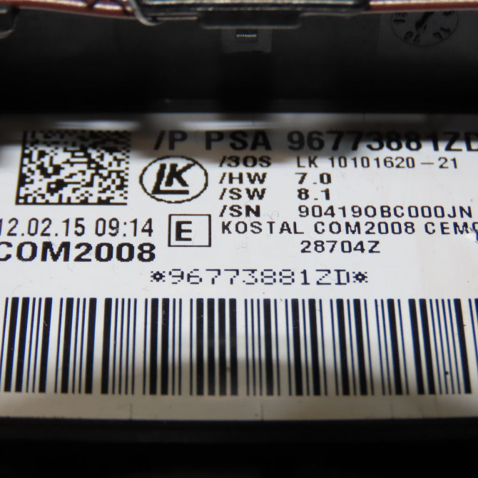 Bloc commodos occasion CITROEN C3 II Phase 2 03-2013->12-2016 1.2i VTI 82ch 96773881ZD 5