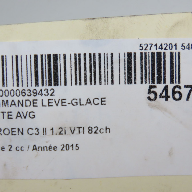 Commande lève-glace porte avant gauche occasion CITROEN C3 II Phase 2 03-2013->12-2016 1.2i VTI 82ch 6490AZ 5