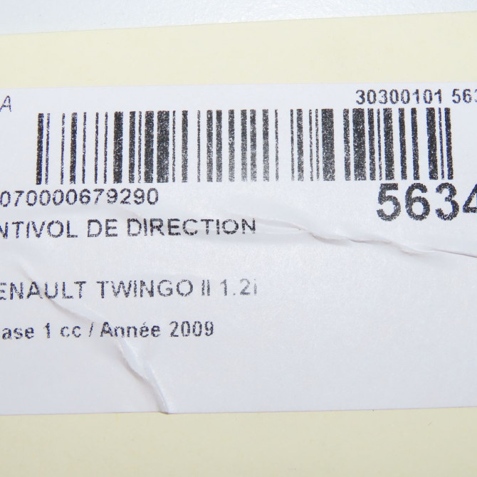 Antivol de direction occasion RENAULT TWINGO II Phase 1 06-2007->11-2011 1.2i 60ch 4