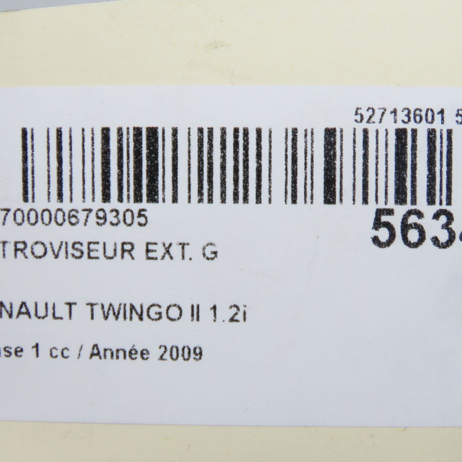 Retroviseur exterieur gauche occasion RENAULT TWINGO II Phase 1 06-2007->11-2011 1.2i 60ch 5