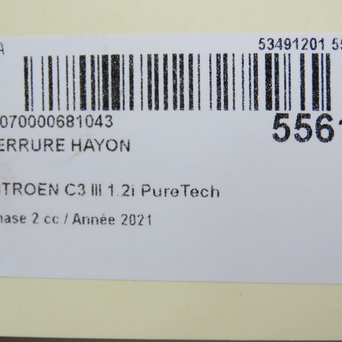 Serrure hayon occasion  9816195380 5