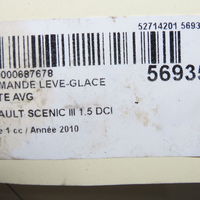 Commande lève-glace porte avant gauche occasion RENAULT SCENIC III Phase 1 04-2009->11-2011 1.5 DCI 105ch 809610017R 5