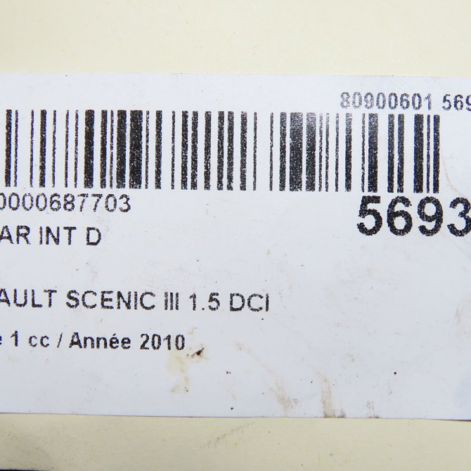 Feu arrière intérieur droit occasion RENAULT SCENIC III Phase 1 04-2009->11-2011 1.5 DCI 105ch 265500018R 4
