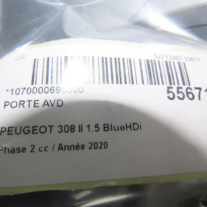 Porte avant droite occasion PEUGEOT 308 II Phase 1 04-1995->04-1999 1.5 BlueHDi 130ch 1610102180 4