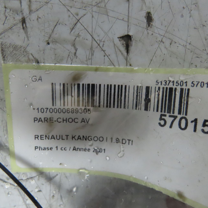 Pare-choc avant occasion RENAULT KANGOO I Phase 1 09-1997->06-2003 1.9 DTI 8v 80ch 7701473975 4