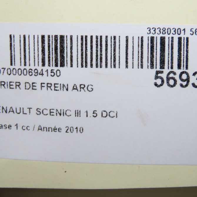 Etrier de frein arrière gauche occasion RENAULT SCENIC III Phase 1 04-2009->11-2011 1.5 DCI 105ch 440110675R 7