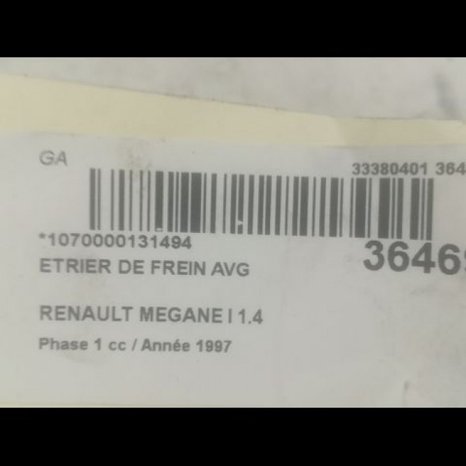 Etrier de frein avant gauche occasion RENAULT MEGANE I Phase 1 11-1995->03-1999 1.4 7701201769 3