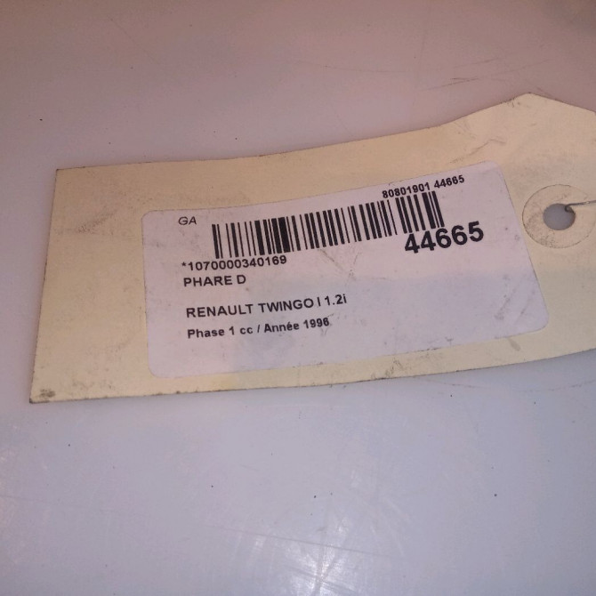 Phare droit occasion RENAULT TWINGO I Phase 1 04-1993->08-1998 1.2i 55ch 7701040499 4