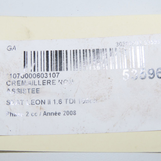Cremaillere non assistee occasion SEAT LEON II Phase 2 05-2009->09-2012 1.6 TDI 105ch 1K1423055M 8