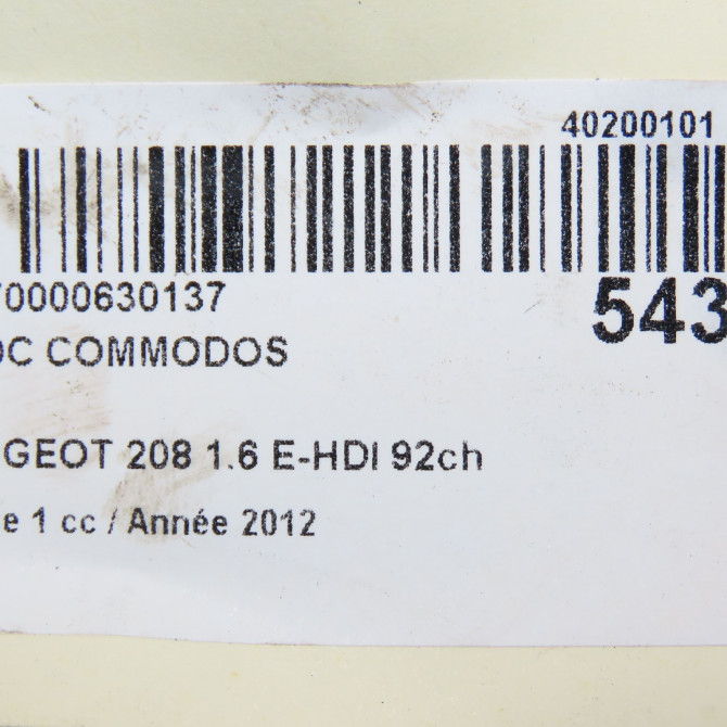 Bloc commodos occasion PEUGEOT 208 208 Phase 1 2012-03-01->2015-09-30 1.6 E-HDI 92ch 98081769ZD 8