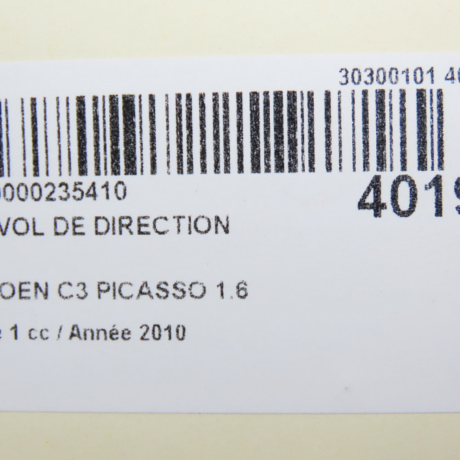 Antivol de direction occasion CITROEN C3 PICASSO Phase 1 02-2009->08-2012 1.6 HDi 16v 90ch 4162PT 5