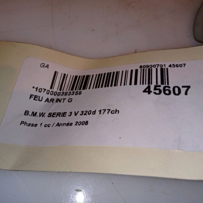 Feu arrière interieur gauche occasion B.M.W. SERIE 3 V Phase 1 03-2005->09-2008 320d 177ch 63216937459 4