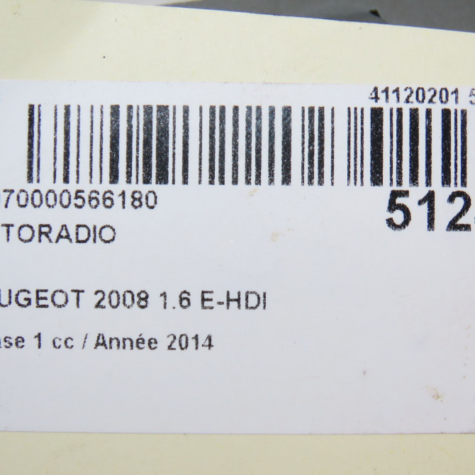 Autoradio occasion PEUGEOT 2008 Phase 1 01-2013->... 1.6 E-HDI 115ch 1613488680 8