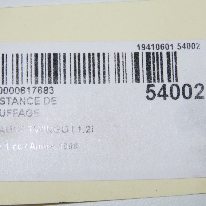 Resistance de chauffage occasion RENAULT TWINGO I Phase 1 04-1993->08-1998 1.2i 60ch 7701041221 4