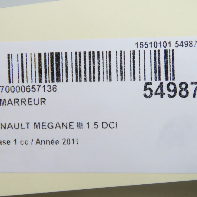 Démarreur occasion RENAULT MEGANE III Phase 1 11-2008->01-2012 1.5 DCI 110ch 233000603R 6