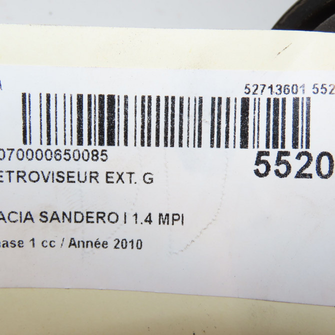 Retroviseur exterieur gauche occasion DACIA SANDERO I Phase 1 06-2008->10-2012 1.4 MPI 75ch 963023121R 5
