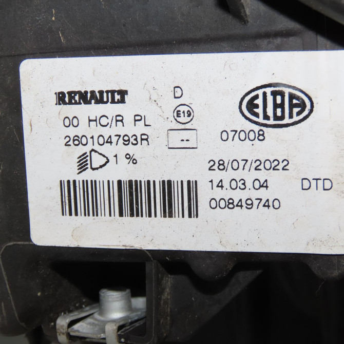 Phare droit occasion DACIA SANDERO I Phase 1 06-2008->10-2012 1.5 DCI 90ch 260104793R 4