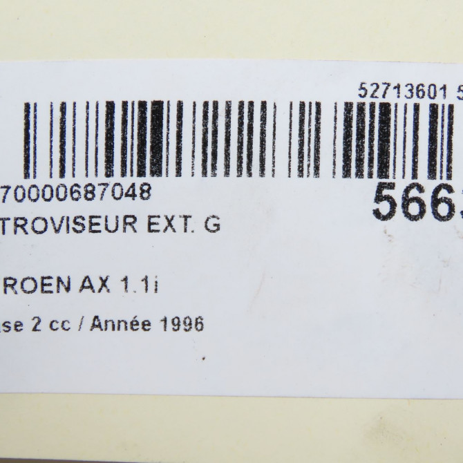 Retroviseur exterieur gauche occasion CITROEN AX Phase 2 07-1991->06-1998 1.1i 95619662 5