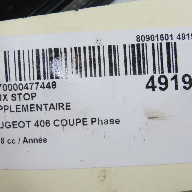 Feux stop supplementaire occasion PEUGEOT 406 COUPE Phase 1 05-1997->12-2004 6351H4 5
