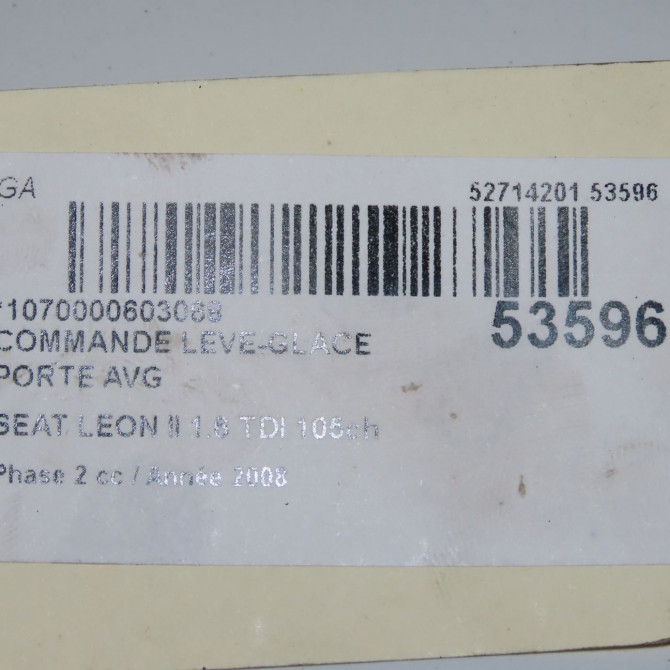 Commande lève-glace porte avant gauche occasion SEAT LEON II Phase 2 05-2009->09-2012 1.6 TDI 105ch 5