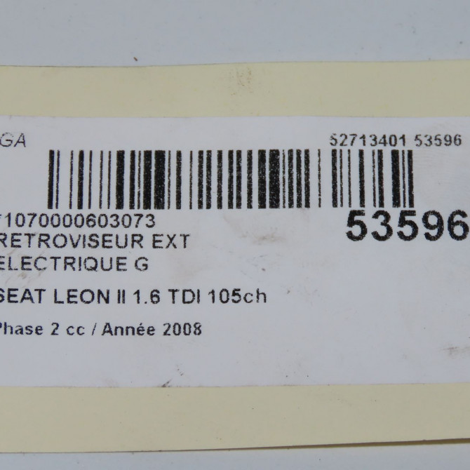 Retroviseur exterieur electrique gauche occasion SEAT LEON II Phase 2 05-2009->09-2012 1.6 TDI 105ch 1P1857507A9B9 6