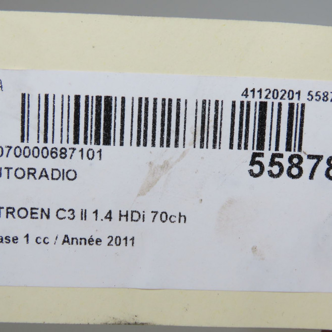 Autoradio occasion CITROEN C3 II Phase 1 11-2009->02-2013 1.4 HDi 70ch 16077504XT 6