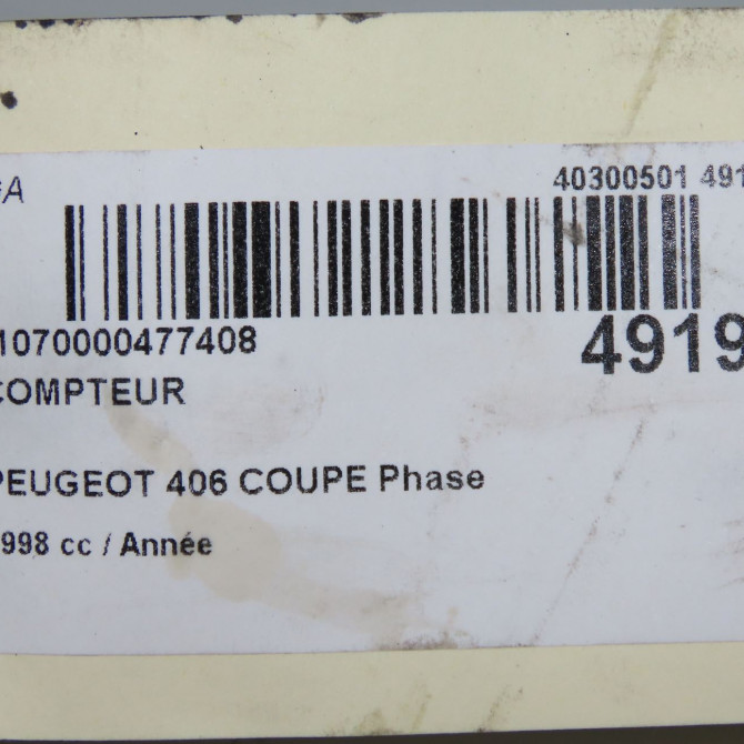 Compteur occasion PEUGEOT 406 COUPE Phase 1 05-1997->12-2004 6101J0 6
