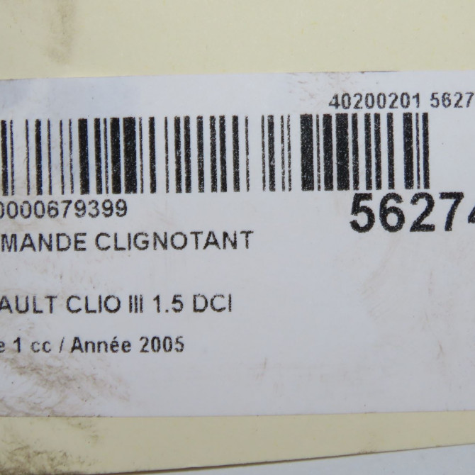 Commande clignotant occasion RENAULT CLIO III Phase 1 09-2005->03-2009 1.5 DCI 70ch 255405605R 6