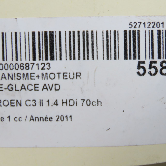 Mecanisme + moteur lève-glace avant droit occasion CITROEN C3 II Phase 1 11-2009->02-2013 1.4 HDi 70ch 9222FP 6