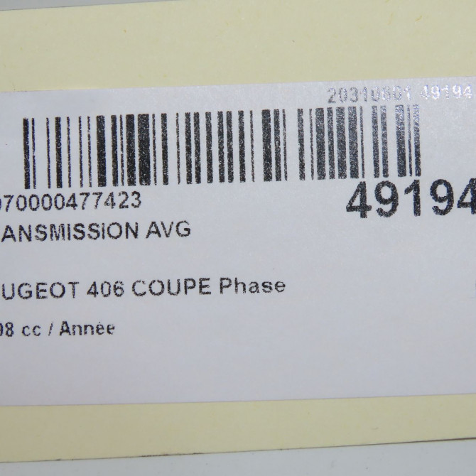 Transmission avant gauche occasion PEUGEOT 406 COUPE Phase 1 05-1997->12-2004 3272S8 5