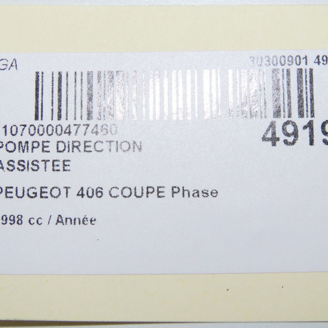 Pompe direction assistee occasion PEUGEOT 406 COUPE Phase 1 05-1997->12-2004 4007R0 6