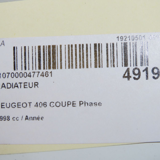Radiateur occasion PEUGEOT 406 COUPE Phase 1 05-1997->12-2004 133335 4