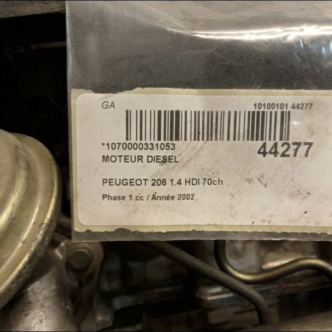 Moteur diesel occasion PEUGEOT 206 Phase 1 09-1998->03-2009 1.4 HDI 70ch 135EJ 6