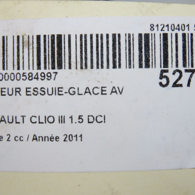 Moteur essuie-glace avant occasion RENAULT CLIO III Phase 2 03-2009->12-2014 1.5 DCI 75ch 7701061590 6