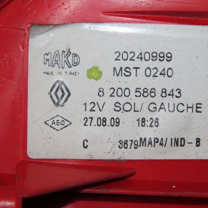 Feu arrière gauche occasion RENAULT CLIO III Phase 1 04-1995->04-1999 1.5 DCI 105ch 8200586843 4