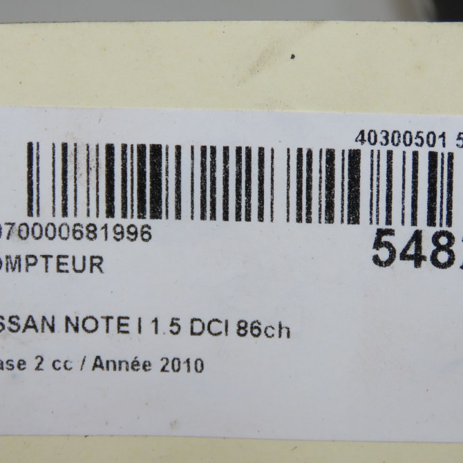 Compteur occasion NISSAN NOTE I phase 2 03-2009->02-2014 1.5 DCI 86ch 24810BH13E 5