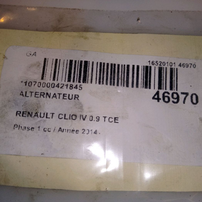 Alternateur occasion RENAULT CLIO IV Phase 1 07-2012->... 0.9 TCE 90ch 231006677R 7