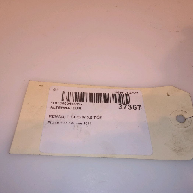 Alternateur occasion RENAULT CLIO IV Phase 1 07-2012->... 0.9 TCE 90ch 231006677R 7