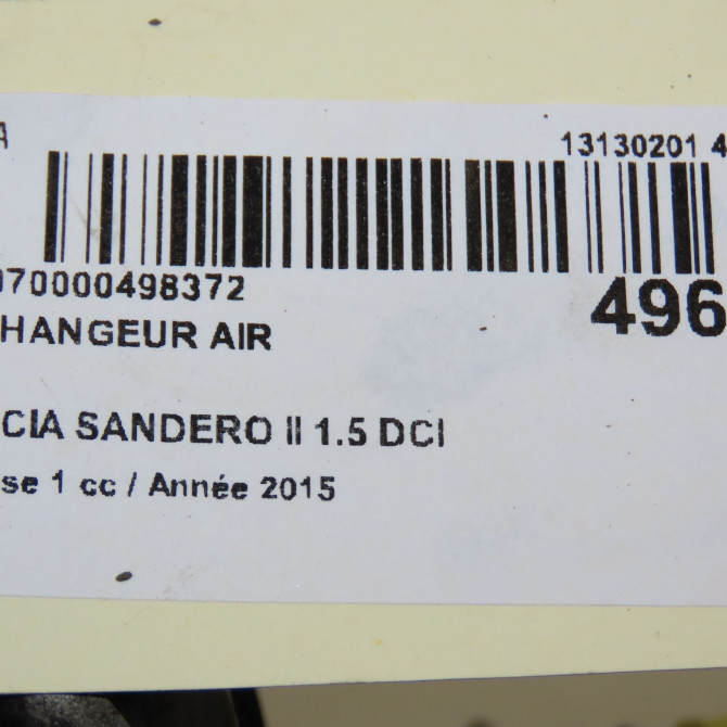 Echangeur air occasion DACIA SANDERO II Phase 1 10-2012->... 1.5 DCI 90ch 144965154R 5
