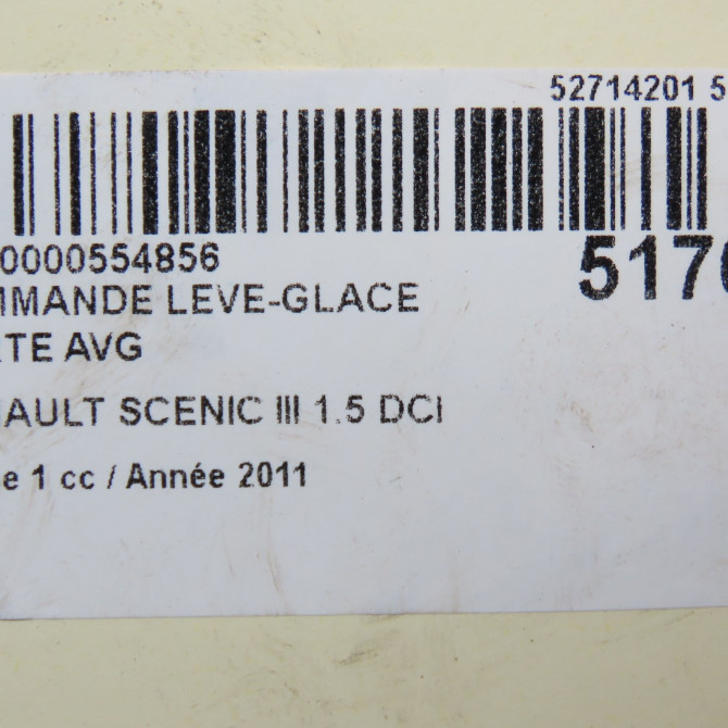 Commande lève-glace porte avant gauche occasion RENAULT SCENIC III Phase 1 04-2009->11-2011 1.5 DCI 110ch 809610016R 5